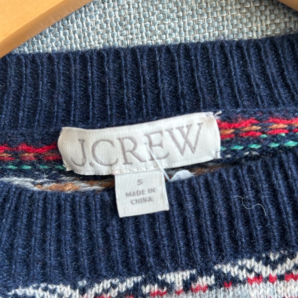 J. Crew cherry print fair isle crewneck sweater - Picture 4 of 8